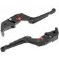 Preview: Bremshebel- und Kupplungshebel Set, CNC gefräst passend für Aprilia Tuareg 660 (XC) 22- Schwarz Glänzend Eloxiert