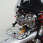 Preview: Folding headlight protection grill suitable for Moto Guzzi V85 TT - folded down