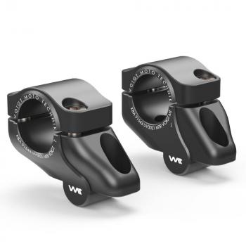 Handle bar conversion with offset to fat-bar for Royal Enfield Meteor 350 (Meteor 350) 21- black anodized