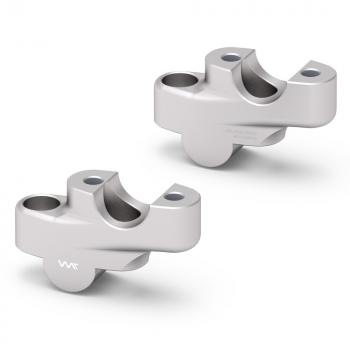Handlebar riser with offset suitable for Honda CRF 450 R/X/L silver anodized