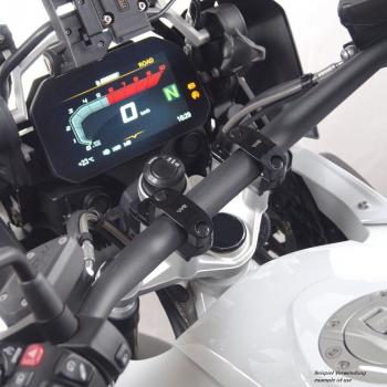 Lenkererhöhung verstellbar passend für Yamaha XSR 700 & XTribute, MTM690 (RM36, RM37) 21- Silber Eloxiert