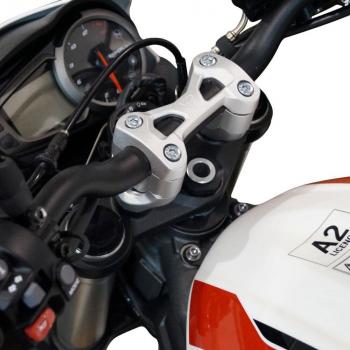 Preview: Handlebar risers 25 mm suitable for Triumph Street Triple 765 R / RS / S silver anodized