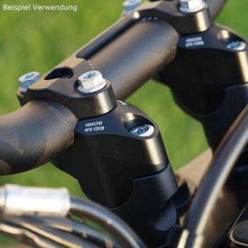 Preview: Handlebar risers 30 mm with offset 19 mm suitable for KTM 690 Duke R 16- silver anodized