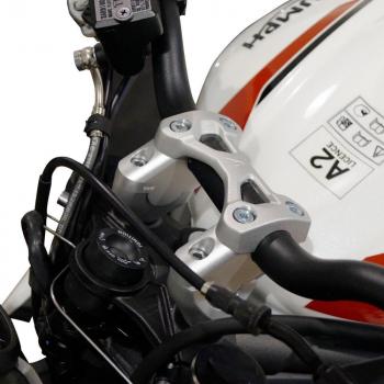 Handlebar risers 30 mm with offset 20 mm suitable for Triumph Speed Triple 1050 R (2012-2015) silver anodized