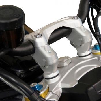 Preview: Handlebar risers 30 mm with offset 20 mm suitable for Triumph Speed Triple 1050 R (2016-2020) silver anodized