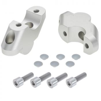 Preview: Handlebar risers 30 mm with offset 20 mm suitable for Triumph Speed Triple 1050 RS silver anodized