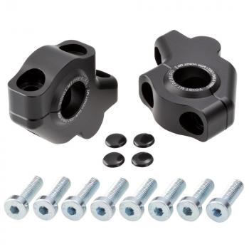 Preview: Lenkererhöhung 30 mm mit Versatz 21 mm passend für BMW F 650 GS Twin 07-12 Schwarz Eloxiert