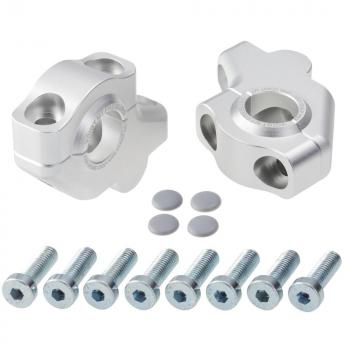 Preview: Lenkererhöhung 30 mm mit Versatz 21 mm passend für BMW F 650 GS Twin 07-12 Silber Eloxiert