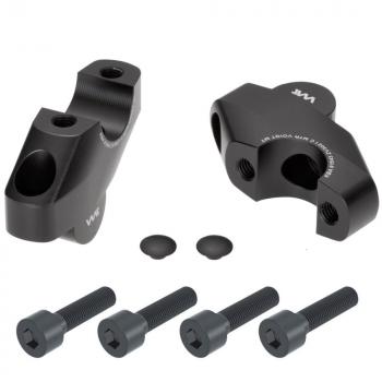 Lenkererhöhung 30 mm mit Versatz 21 mm passend für Honda CMX 1100 Rebel (SC83) 21- Schwarz Eloxiert