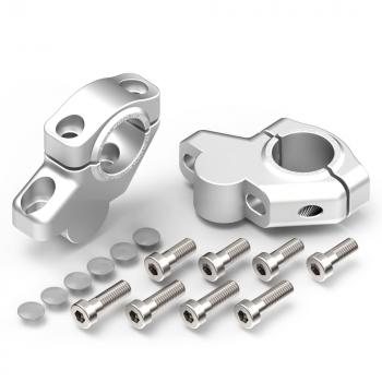 Preview: Lenkererhöhung 30 mm mit Versatz 21 mm passend für Moto Guzzi V85TT ´19-> Silber Eloxiert