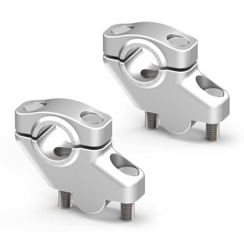 Lenkererhöhung 30 mm mit Versatz 21 mm passend für Yamaha MT-07 2013-2020 with ABE certificate Silber Eloxiert
