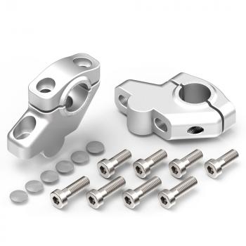 Preview: Lenkererhöhung 30 mm mit Versatz 21 mm passend für Yamaha YS-125 (RE33) 16- Silber Eloxiert