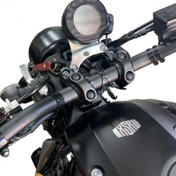 Lenkererhöhung 30 mm mit Versatz 25 mm passend für Yamaha XSR 900 from 2015 Schwarz Eloxiert