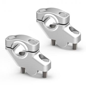 Handlebar risers with offset suitable for Honda CB 500 X (PC46) 13-16 silver anodized