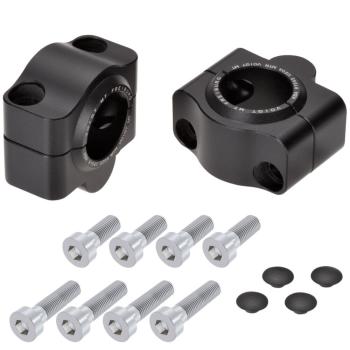 Preview: Lenkerumbau auf Fat-Bar, 20 mm Erhöhung passend für Cagiva Navigator (M5) 00- Schwarz Eloxiert