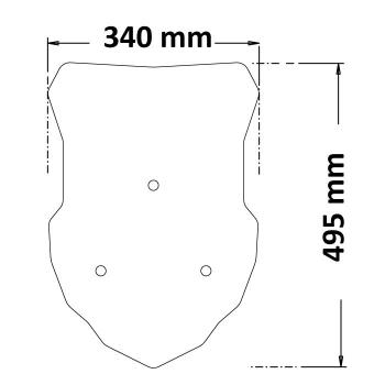 Windschild für Moto Morini XCAPE 650 – Höhe 495 mm