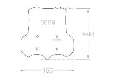 Preview: Windschild passend für Moto Guzzi V 85 TT - Hoehe: 480 mm-maße