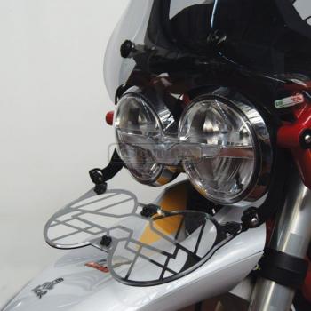 Preview: Klappbares Lampenschutzgitter passend für Moto Guzzi V 85 TT - heruntergeklappt