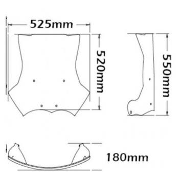 Preview: Windschild passend für BMW R1200 GS inkl. Haltebügel - Höhe 520mm