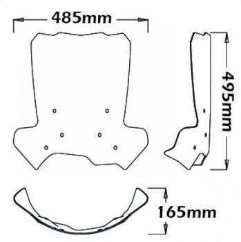 Preview: Windshield suitable for BMW F700 GS - Height 415mm