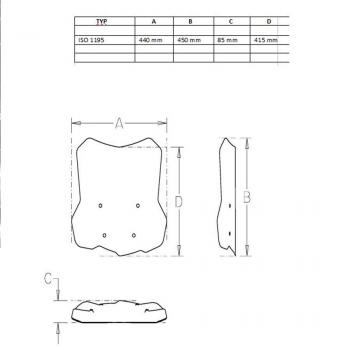 Preview: Windshield suitable for BMW F750 GS - Height 415mm
