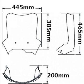 Preview: Windschild passend für BMW F800 GS (08/2012-) - Höhe 385mm