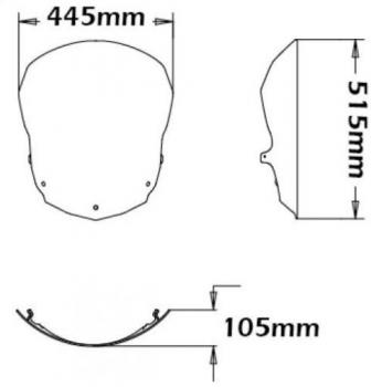 Preview: Windshield suitable for BMW F800 GT - Height 515mm