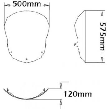 Preview: Windshield suitable for BMW F800 GT - Height 575mm