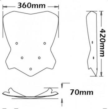 Preview: Windshield suitable for BMW F800 R (2015-) - Height 420mm