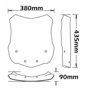 Preview: Windschild passend für BMW G310 GS - Höhe 435mm