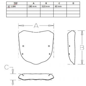 Preview: Windschild passend für BMW G310 R - Höhe: 320mm