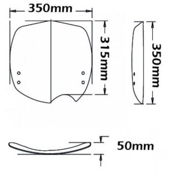 Preview: Windschild passend für BMW G650 X-Challenge - Höhe: 350mm