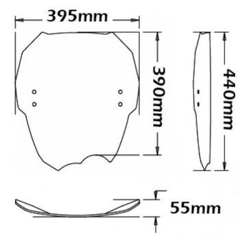 Preview: Windschild passend für BMW G650 Xmoto - Höhe: 390mm