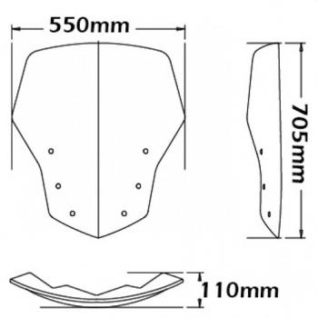 Preview: Windschild passend für BMW K1200 GT (2006-) & K1300 GT - Höhe 705mm