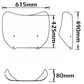 Preview: Windschild passend für BMW K1200 LT - Höhe 425mm