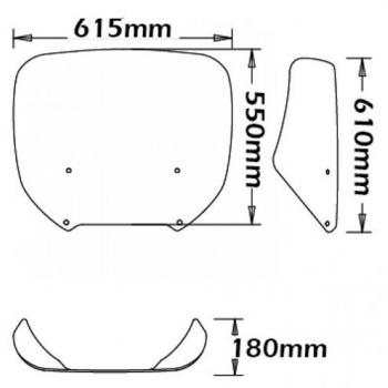 Preview: Windschild passend für BMW K1200 LT - Höhe 550mm