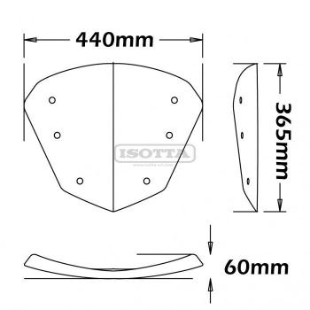 Preview: Windschild passend für BMW K1600 Modelle - Höhe 365 mm