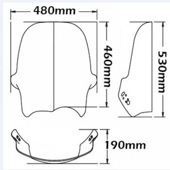 Preview: Windschild passend für BMW R1150 GS - Höhe 460mm