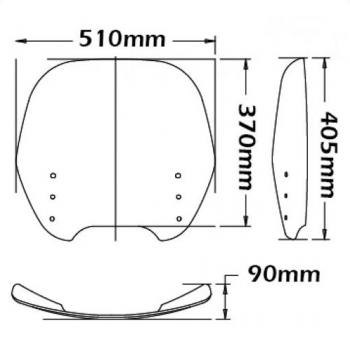 Preview: Windschild passend für BMW R850 RT, R1100 RT & R1150 RT - Höhe 370mm
