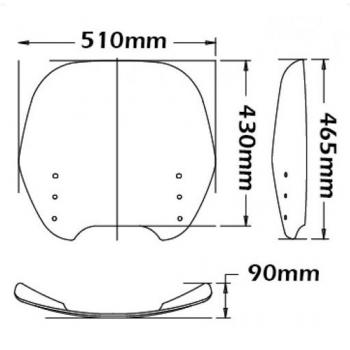 Preview: Windschild passend für BMW R850 RT, R1100 RT & R1150 RT - Höhe 370mm