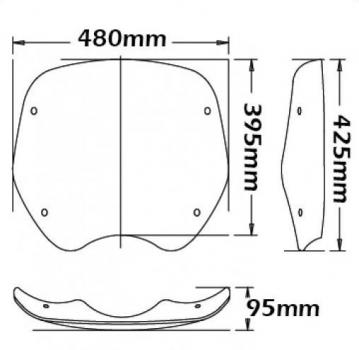 Preview: Windschild passend für BMW R850 C & R1200 C - Höhe 395mm