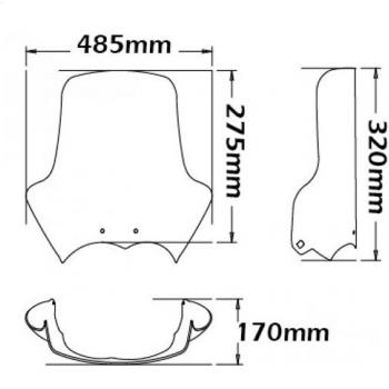 Preview: Windshield suitable for BMW R1200 GS - Height 275mm