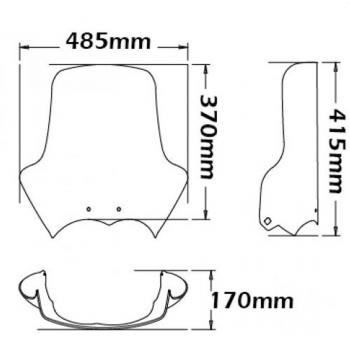 Preview: Windschild passend für BMW R1200 GS - Höhe 370mm