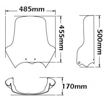 Preview: Windschild passend für BMW R1200 GS - Höhe 455mm