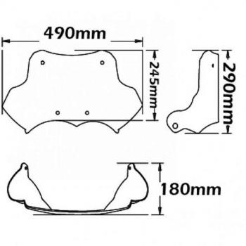 Preview: Windschild passend für BMW R1200 GS inkl. Alu-Haltebügel - Höhe 245mm