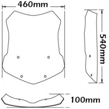 Windschild passend für BMW R1200 GS, R1250 GS & Adventure - Höhe 540mm