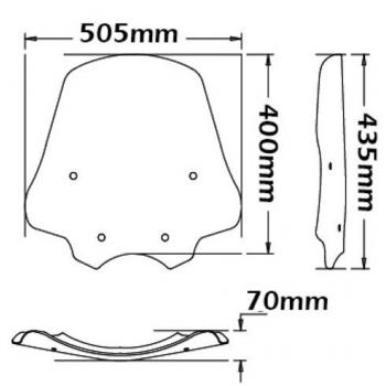 Preview: Windschild passend für BMW R1200 R (-2010) - Höhe 400mm