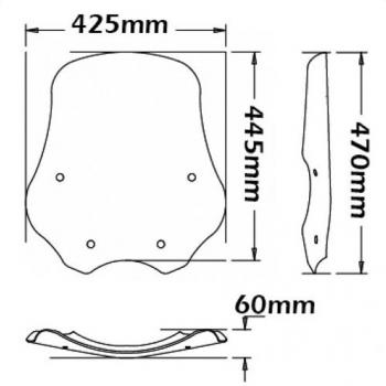 Preview: Windschild passend für BMW R1200 R (-2010) - Höhe 445mm
