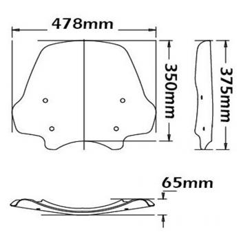 Preview: Windshield suitable for BMW R1200 R (2011-2014) - Height 350mm