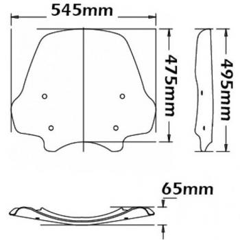 Preview: Windshield suitable for BMW R1200 R (2011-2014) - Height 475mm